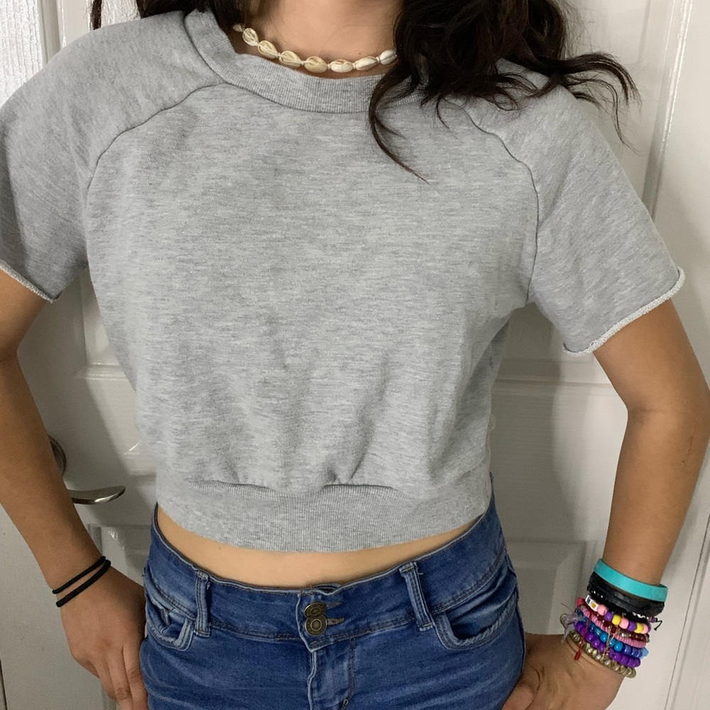 Gray crop top
